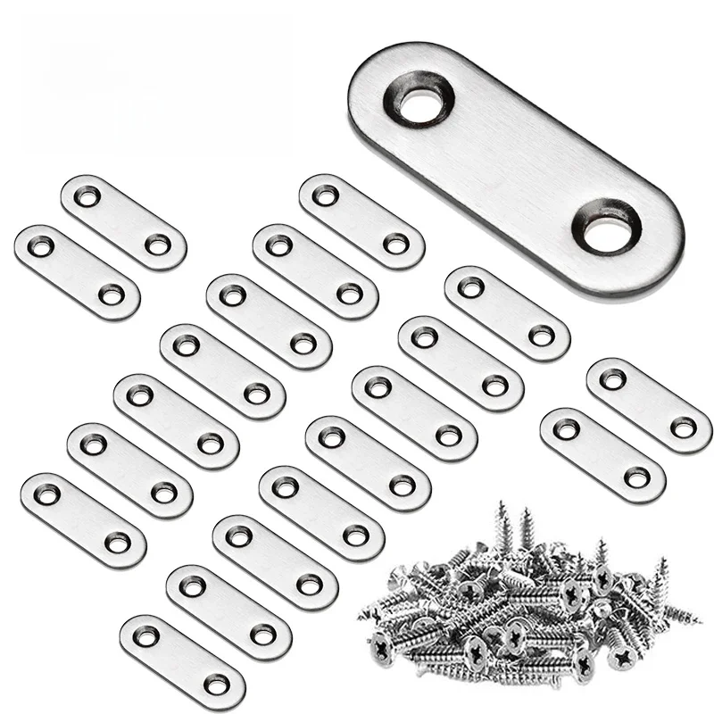 5/16/40 pièces attelle droite, attelle plate 47x16mm(1.85x0.63 pouces), support droit en acier inoxydable, plaques de jonction de réparation