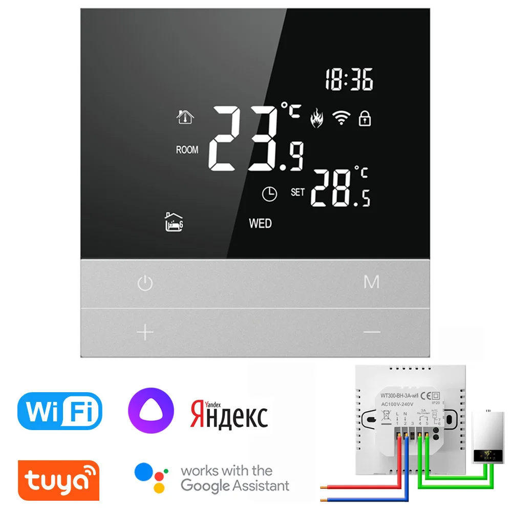 

Tuya Wifi Smart Thermostat for Gas Boiler 3A Works with Alexa Google Home Smartlife