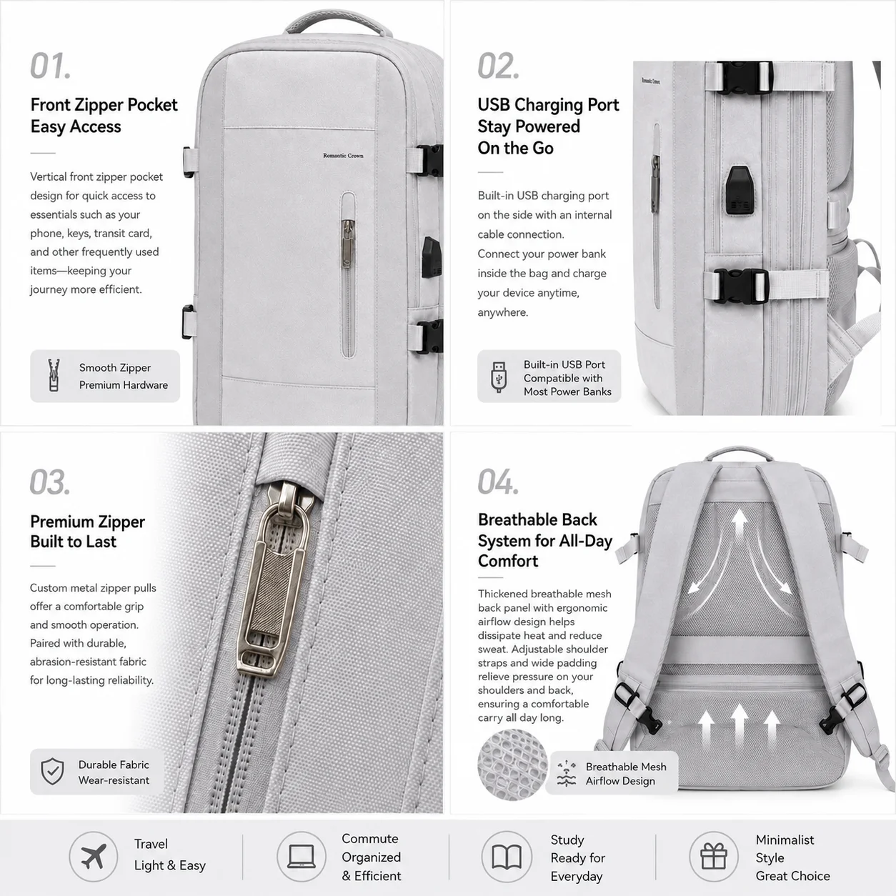 Expandable Travel Laptop Backpack 4