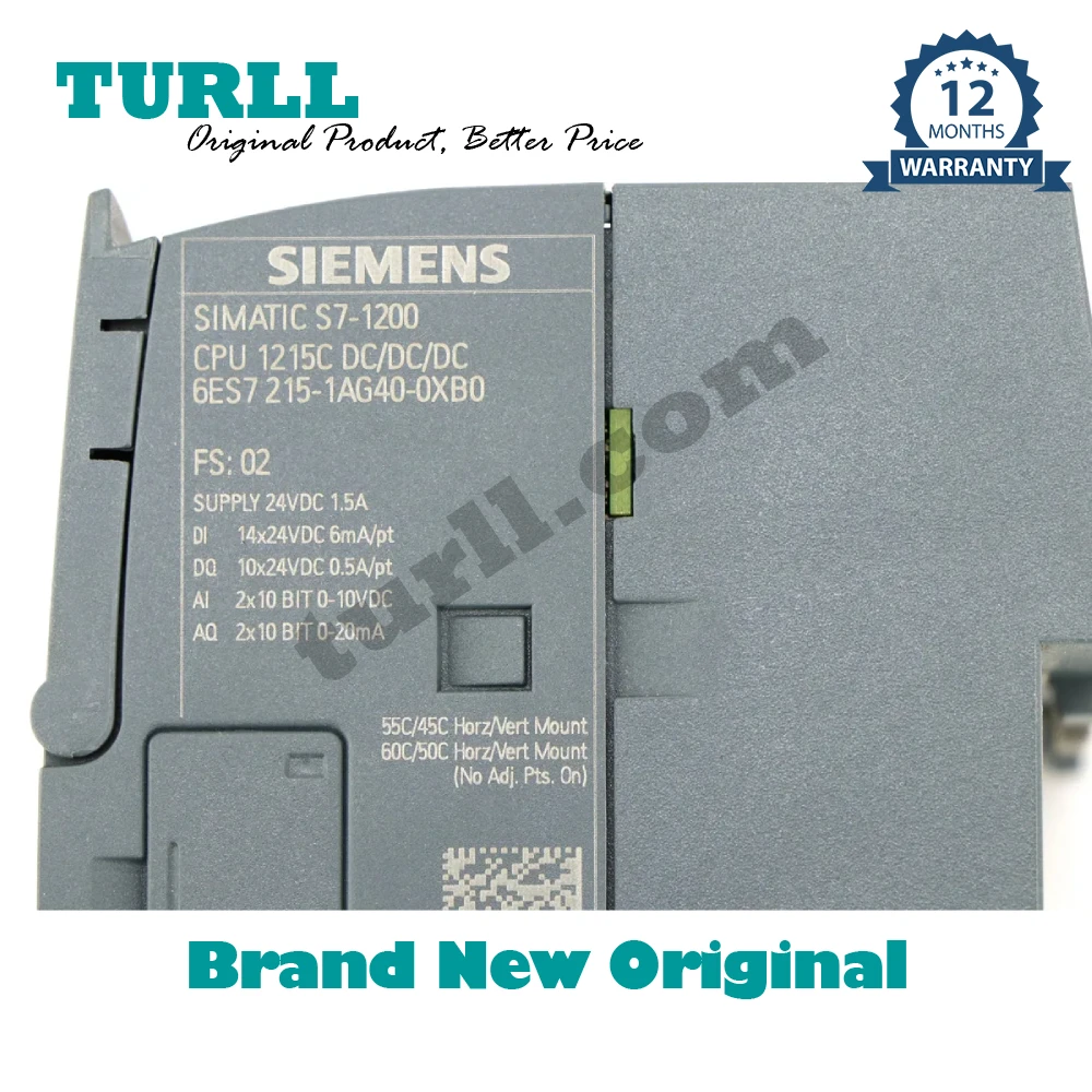 6ES7215-1AG40-0XB0 6ES72151AG400XB0 SIMATIC S7-1200, CPU 1215C, compact CPU, DC/DC/DC, 2 PROFINET Original Brand New SIEMENS