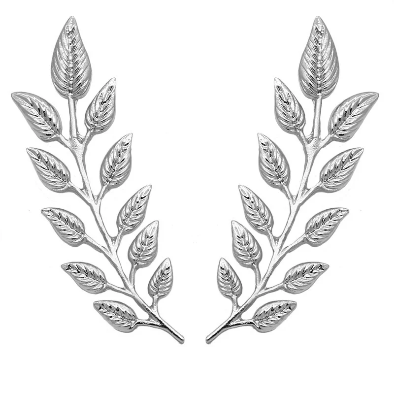 Minimalist Olive Leaf Brooch, Gold & Silver Tone Textured Metal, Elegant Nature Inspired Lapel Pin, Women's Versatile Fashion Jewelry for Coats & Scarves, Ideal Gift for Plant & Minimalist Lovers - view 5