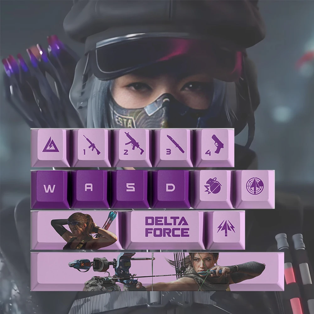 

New Delta Force Gaming Series Keycaps PBT OEM Profile Cool 15/28keys Thermal Sublimation Gaming Accessories theme For MX Switch