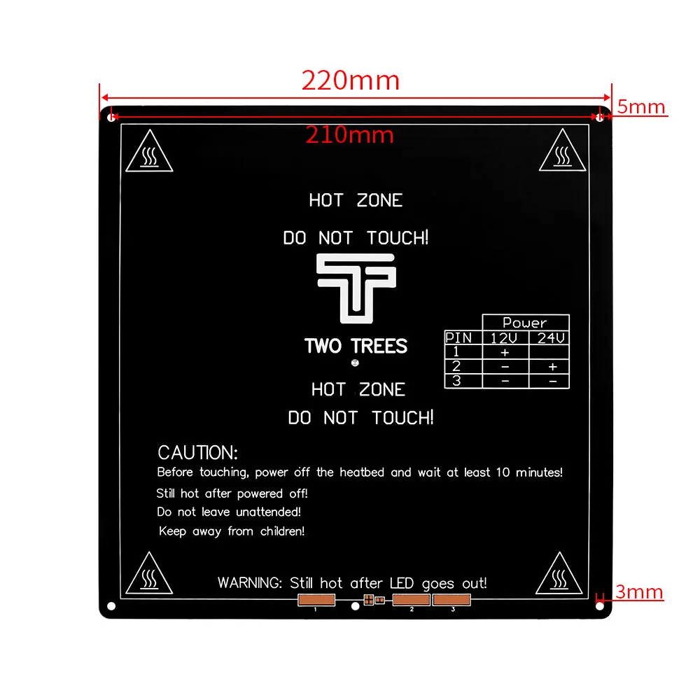 MK3 Mk2 Heated Bed 12V 24V Parts For Reprap Mendel HotBed 3D Printers Part 220*220mm Aluminium Plate 3mm Heatbed PCB Accessories