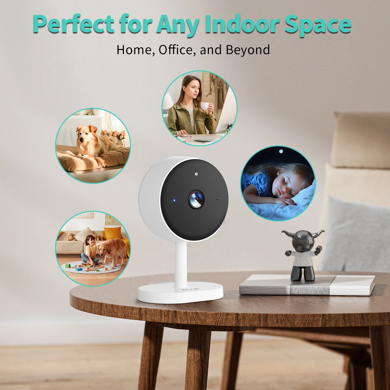 2pcs Alaga 2K WIFI security camera, suitable for pet/elderly/home security cameras, with two-way communication security camera