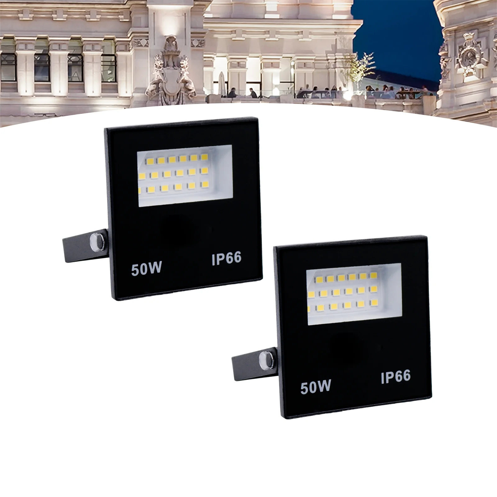 Kit 2 LED-Reflektor 50 W Strahler Bivolt wasserdicht IP66 Farbe kaltweißes Licht