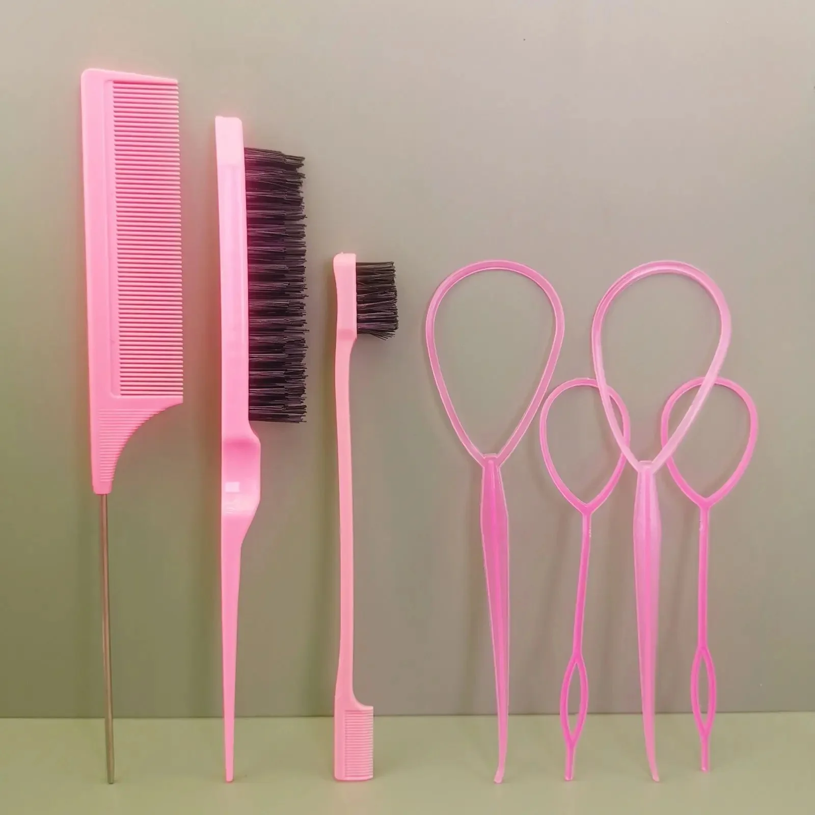 Zestaw pętli do stylizacji włosów Maluch Topsy Rat Pony Tail Edge Comb Narzędzia Braid Edge Brush Akcesoria fryzjerskie dla dzieci Kobiety Dziewczyny — zdjęcie 2