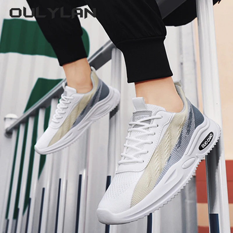 2024 Sneakers Sports Summer Breathable Shoes for Men\'s Running Anti slip Soft Sole Fitness Training Shoes Casual Mesh Shoes