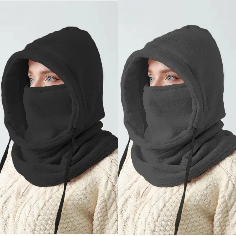 AliExpress Outdoor Winter Warm Cap Thicken Fleece Hat Waterproof Soft Thermal Plush Balaclava Hat Hooded Neck Cycling Ski Beanie Cap 1 PCS