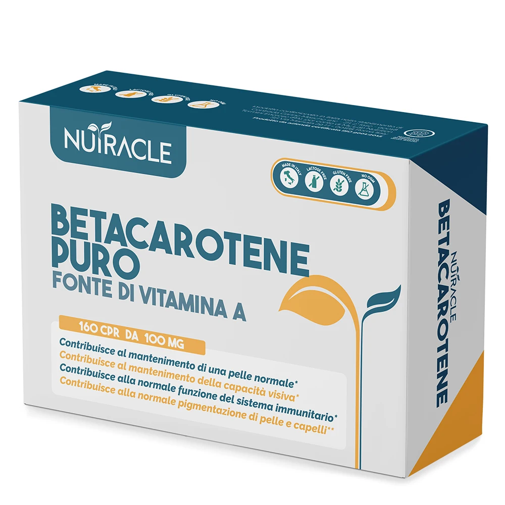 Nutracle Betacaroteno 160 Comprimidos |   Suplemento Beta-Caroteno y Cobre para Bronceado Fuerte |   Soporte de concentración de vista alta Pro de vitamina A