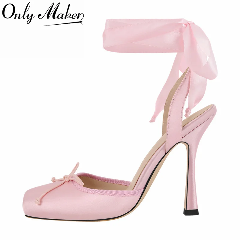 onlymaker-women-square-toe-slingback-bow-ballet-heels-stiletto-heels-lace-up-high-heel-strappy-elegant-party-sandals