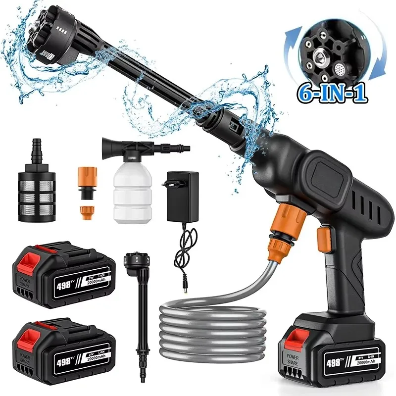 Pistola pulverizadora de alta presión inalámbrica 6 en 1, 60bar, limpieza de jardín, pistola de lavado eléctrica, lavadora para batería Makita de 18V