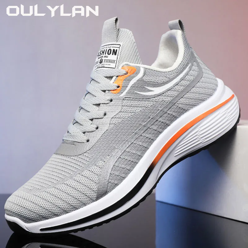 New Casual Men Knit Casual Walking Shoes Breathable Trendy Sneakers Original Light Shock Absorption Male Tennis Shoes