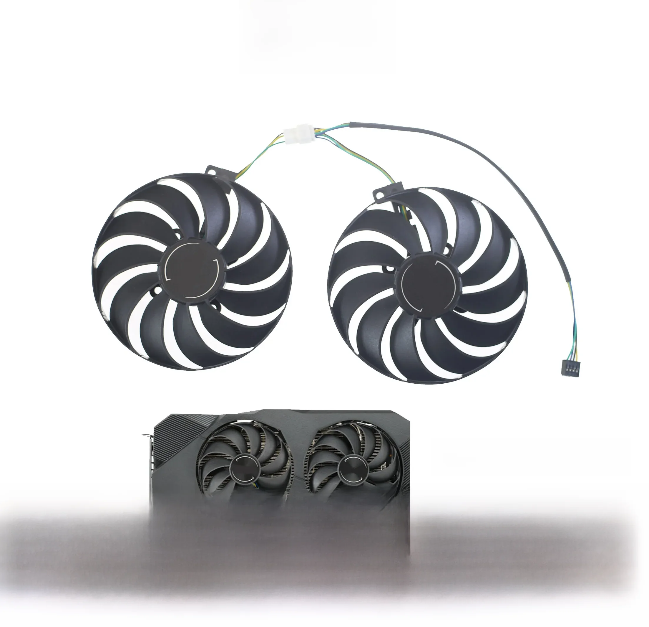 95MM T 129215 SU FDC10U12S9-C DC12V 4Pin wentylator karty graficznej dla ASUS Radeon RX 5600 RX 5700 DUAL EVO OC 255 — zdjęcie 2