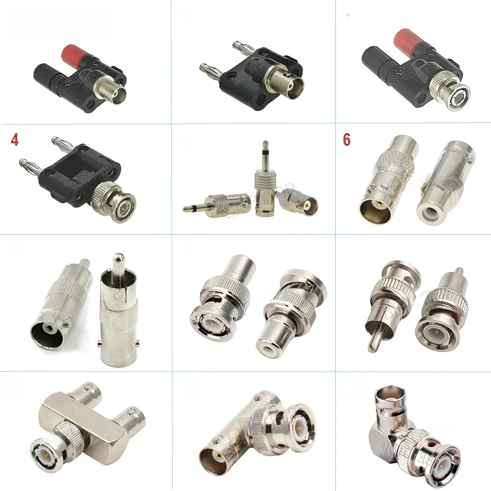 1 sztuk/partia BNC na RCA/balan/3.5mm/BNC złącze męskie/żeńskie dla AV TV wideo Audio antena Wifi Banana-J do BNC-K RF koncentryczny Adapter — zdjęcie 2