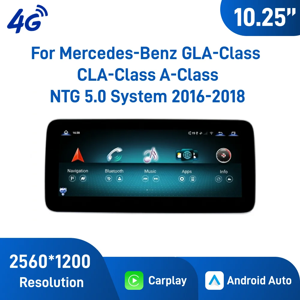 10.25 Inch Android Multimedia Player Touch Screen GPS WiFi Navigation for Mercedes‑Benz A‑Class GLA‑Class CLA‑Class 2016‑2018