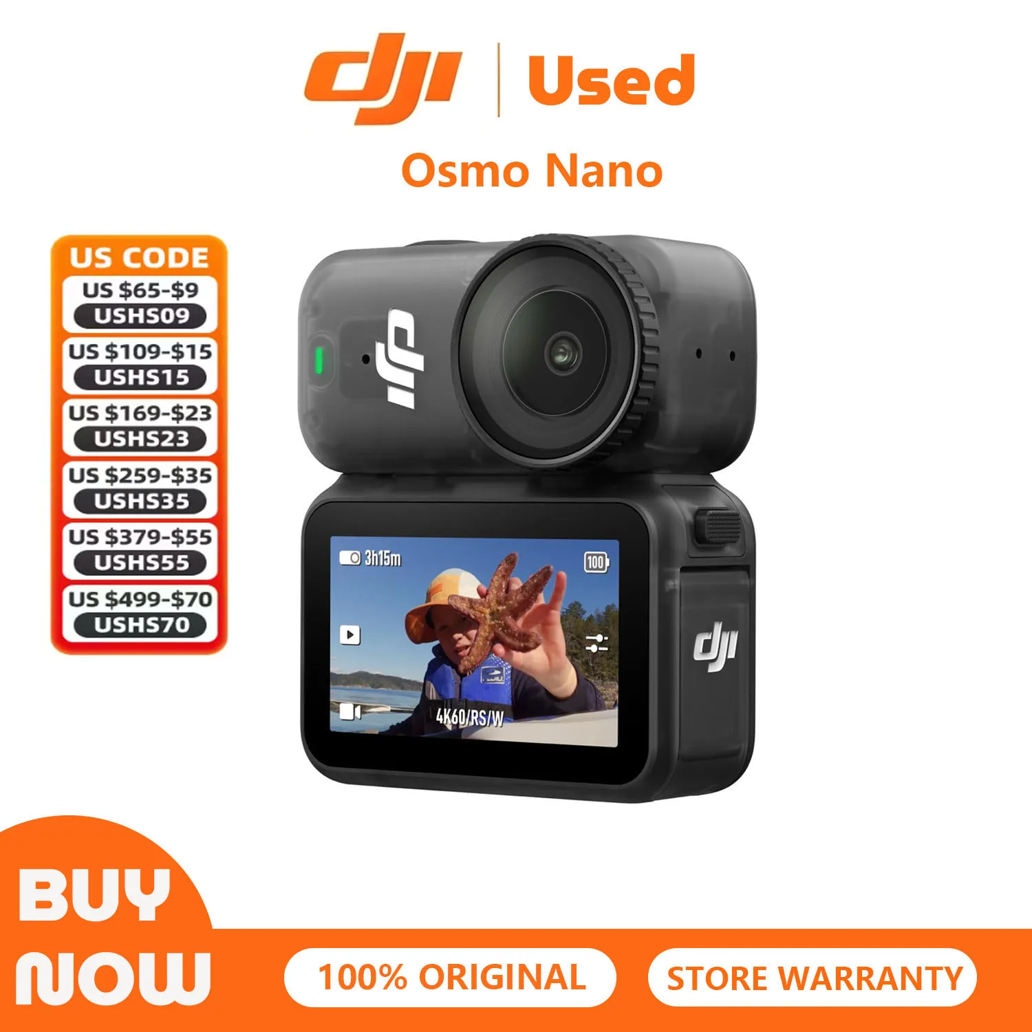 Refurbished Used DJI Osmo Nano Action Camera Combo 64GB/128GB Compact Action Camera with Accessories