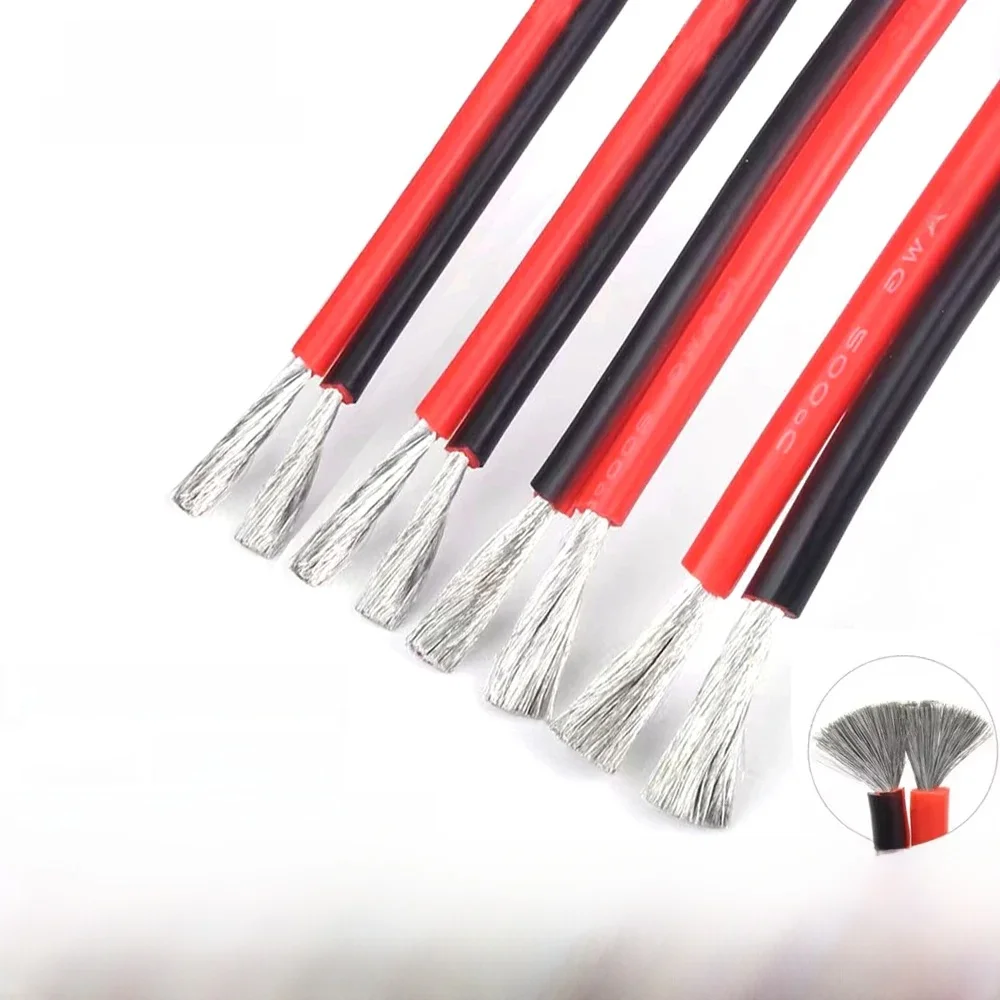 Fil de Silicone Flexible Super doux 24 22 20 18awg 16awg 14awg 12awg 10 8AWG, fil électrique résistant à la chaleur, câble en cuivre étamé