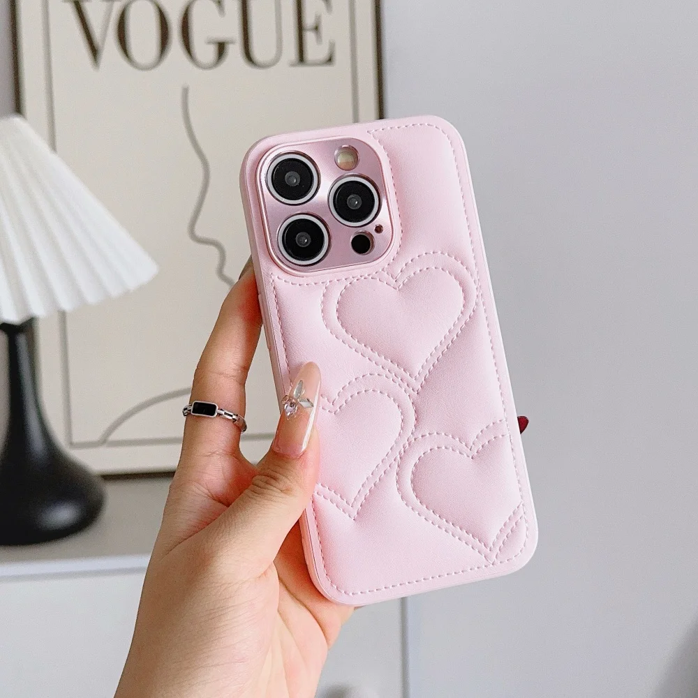 Custodia per telefono Xiaoxiangfeng in tinta unita Love, adatta per iPhone 14/15/16/17 Pro Max, nuova custodia protettiva semplice antiurto