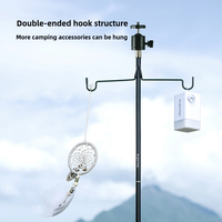 FLEXTAIL Portable Folding Light Stand - Aluminum Alloy, Dual - Use for Desktop & Outdoors, 360° Rotatable, Double Hooks