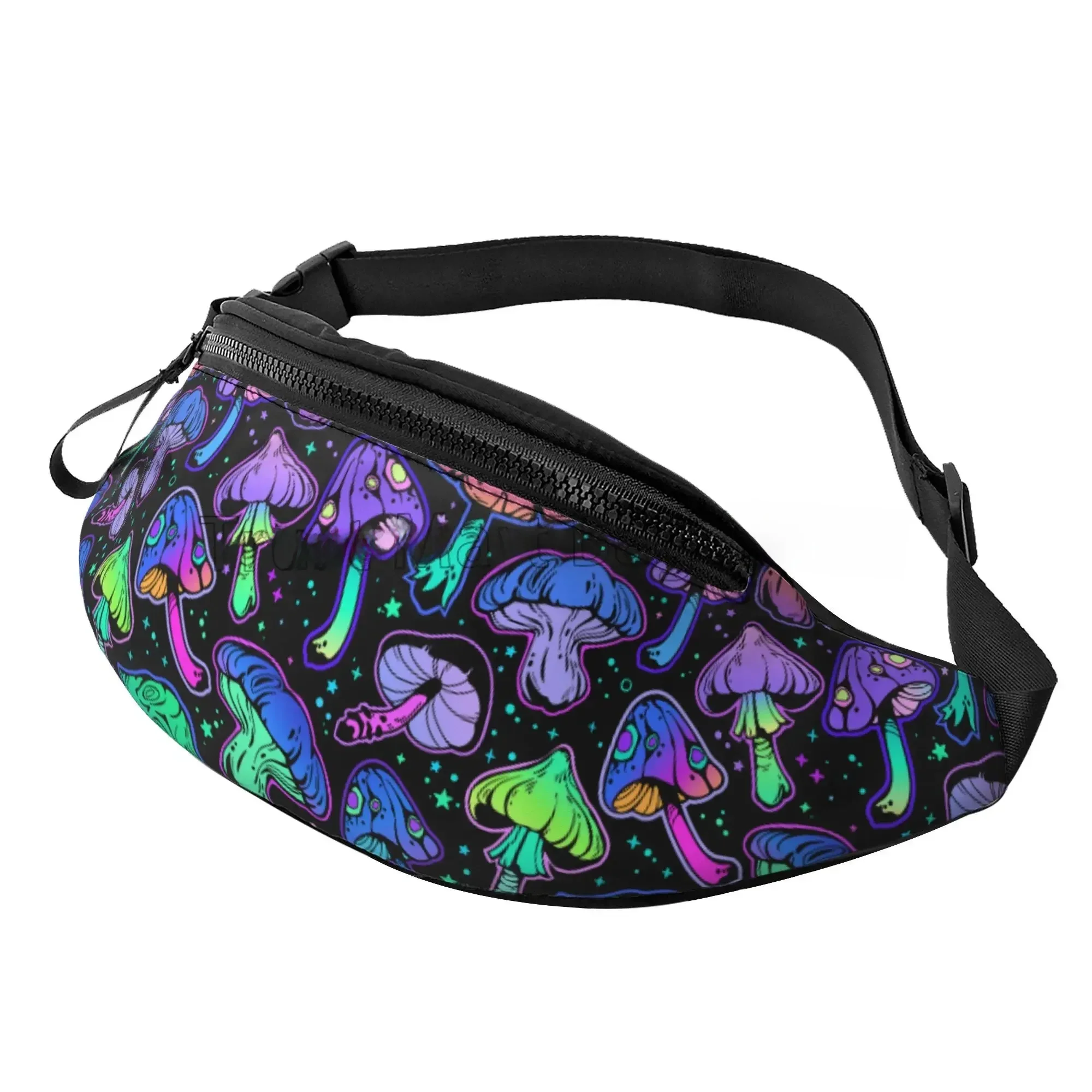 AliExpress NONE Psychedelic Mushrooms Fanny Pack for Men Women with Adjustable Belt Bag Casual Waist Pack for Travel Hiking Running Cycling