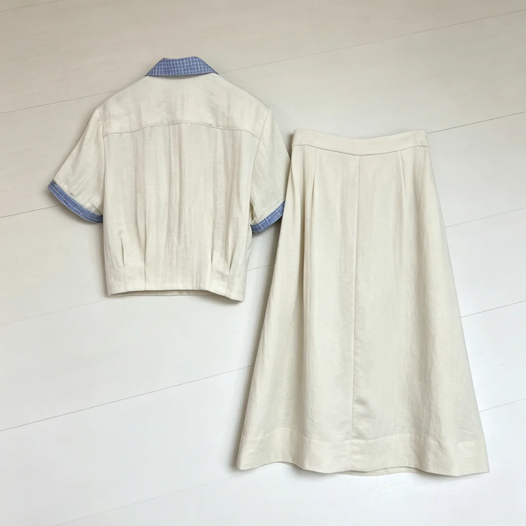 

2026 New Women's Shirt Skirt Set Size Ml Loose Fit Fashion Versatile Code 014