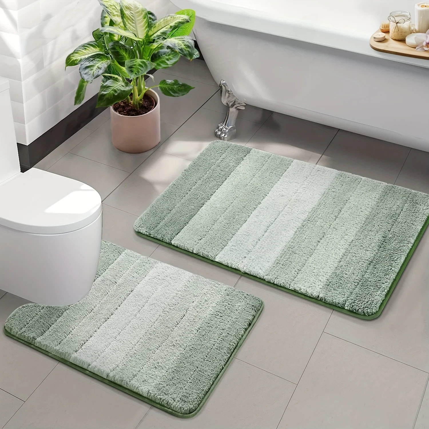 Luxury Bathroom Rugs Non Slip Ultra Water Absorbent Quick Dry Machine Washable For Bathroom Bedroom Living Room Door Mat