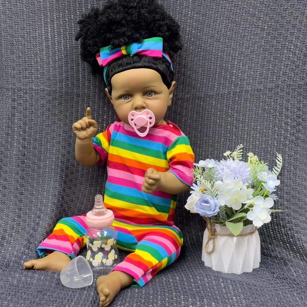 Bambole per bambini rinate realistiche: bambola realistica in vinile morbido e carino da 22 pollici, bambole gonfiabili per la vita reale (SOLO BAMBOLA/SENZA ACCESSORI)