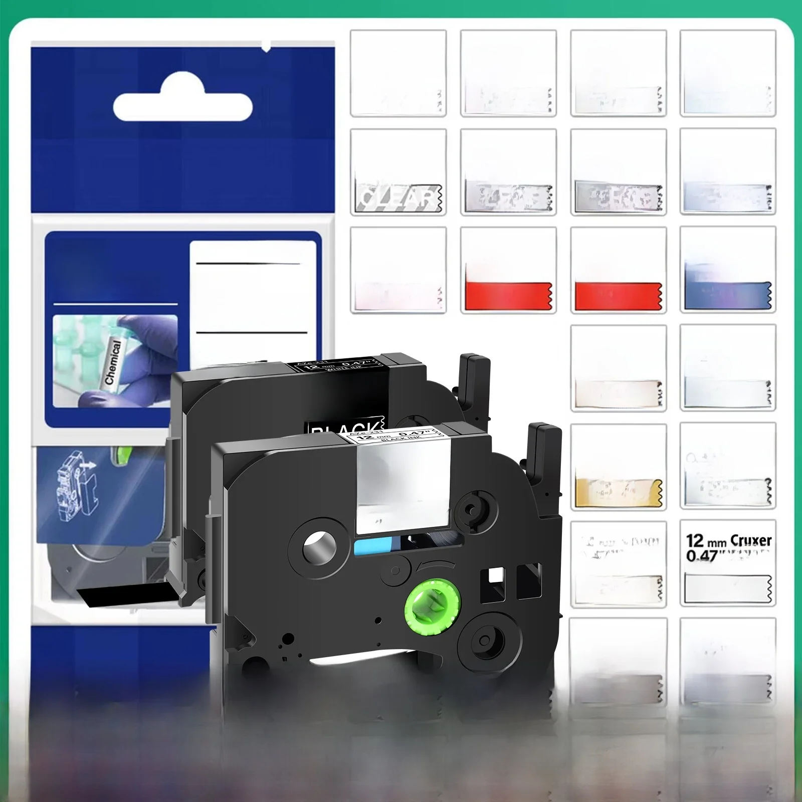 TZ-231 TZ-251 tz631 TZ-131 ruban d'étiquettes 12mm Compatible pour ruban laminé Brother tze pour fabricant d'étiquettes p-touch H110 H200