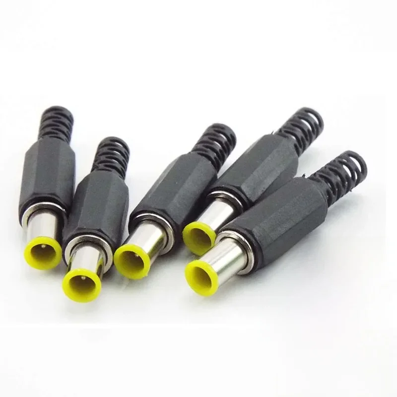 Adapter złącza zasilania DC 6.5mm x 4.4mm z wtyczką DC 1.3mm, żółty, męski wtyk 6.5 * 4.4 do lutowania, wtyk 1.3mm, części audio DIY — zdjęcie 2