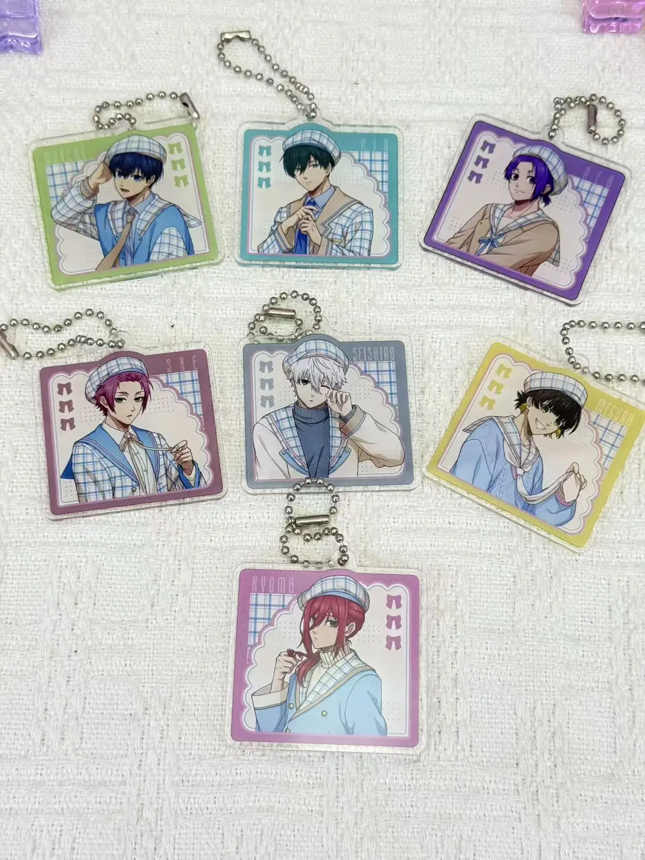 Blue Lock Acrylic Keychain. Cute Character Display Charm, Manga Merchandise, Bag Accessory, Gift for Girls.