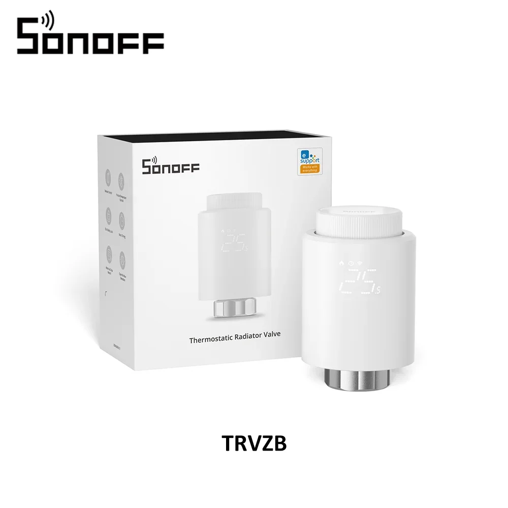 SONOFF Zigbee Thermostatic Radiator Valve TRVZB Smart Control Child Lock Frost Protection for Smart Home Work with Alexa Google