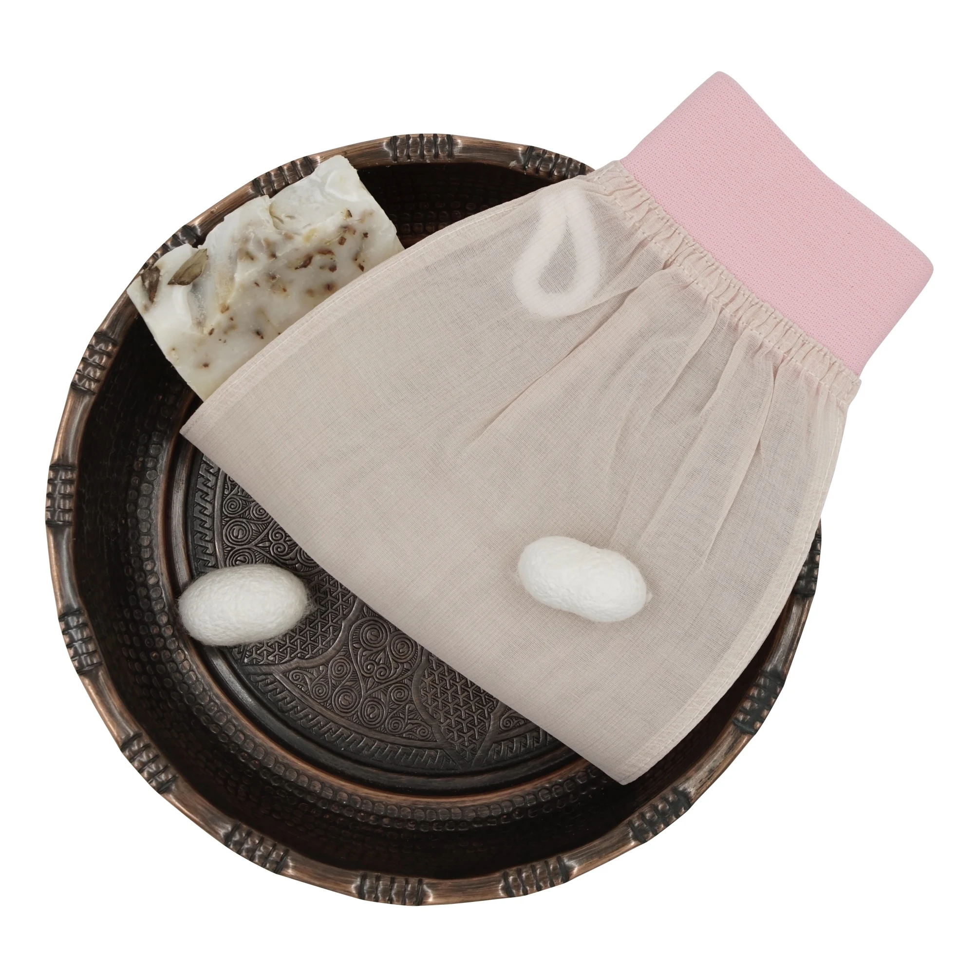 Elevate Your Body Exfoliation with Premium 100% Raw Cocoon Silk Exfoliating Kessa Mitt Washcloth Bath Accessories Mitt Shower