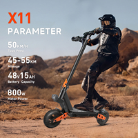 X11 Electric Scooter 800W 48V Powerful 50km/h Speed 11 Inch Off-road Tire Foldable Electric Scooter 15Ah Battery 50KM Long Range