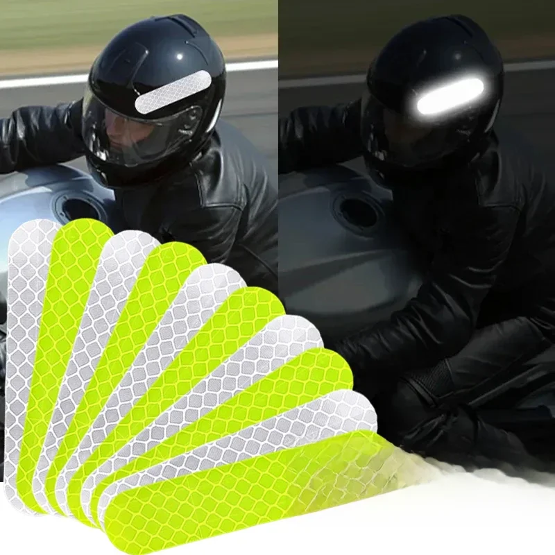 AliExpress NONE 10-100Pcs Motorcycle Helmet Warning Reflective Stickers Night Safety Driving Decorative Strips Sticker Bicycle Moto Car Decals