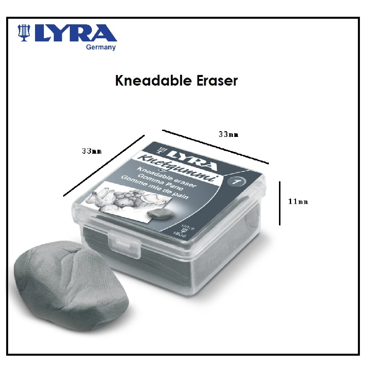 Lyra Kneaded Drawing Art Pencil Gray Eraser, School & Art Supplies (3-6 and 10 pieces Optional)