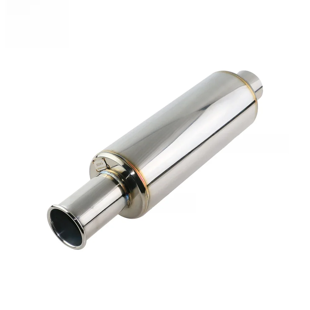 Snelle verzending Uitlaatdemper Pijp Auto Resonator 63mm Racelepel plaat Uitlaat universeel - afbeelding 2