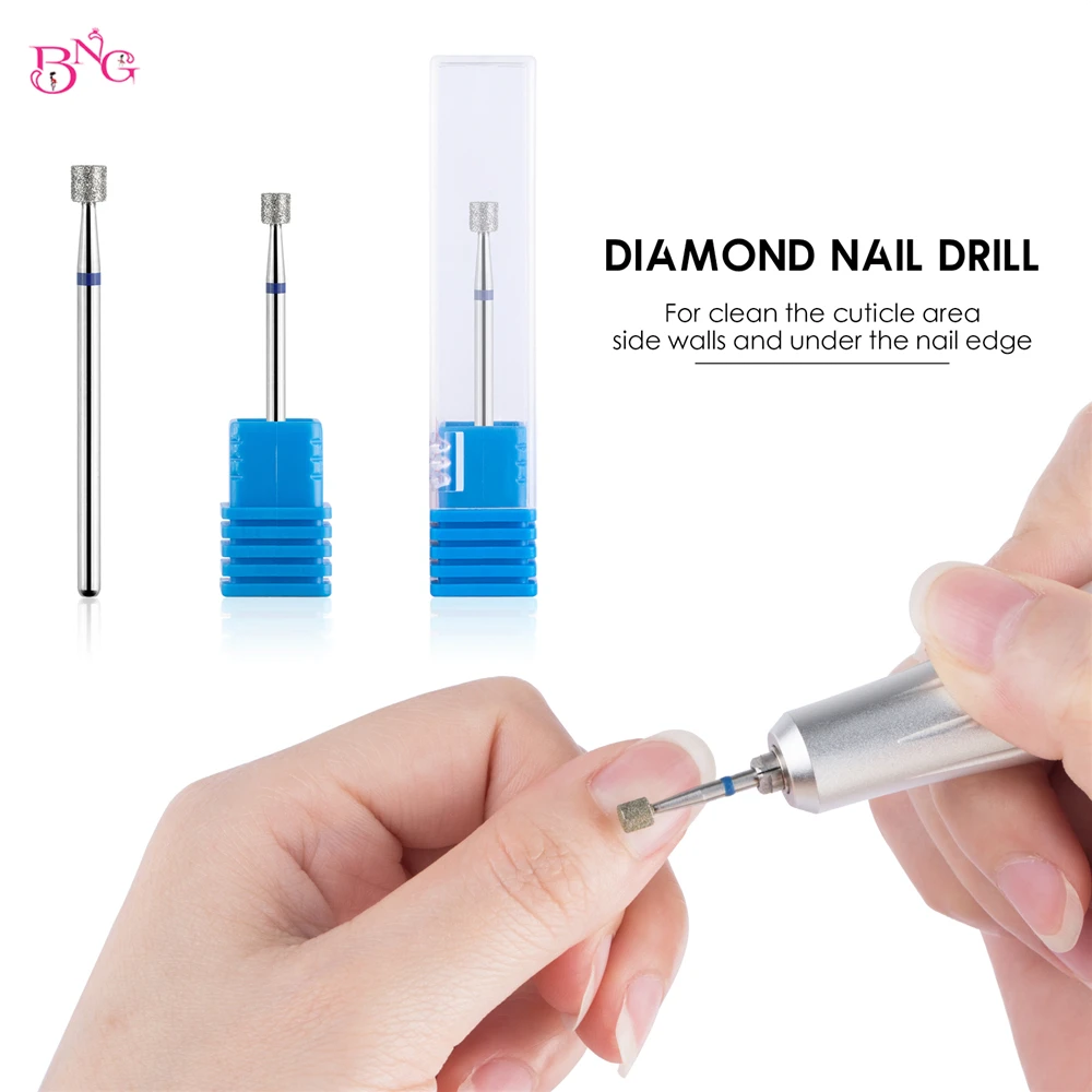 BNG Barrel Diamond Nail Drill Bit 3/32" Rotary Burr Manicure Cutters Electric Nail Drill Accessories Nail Mill Tools