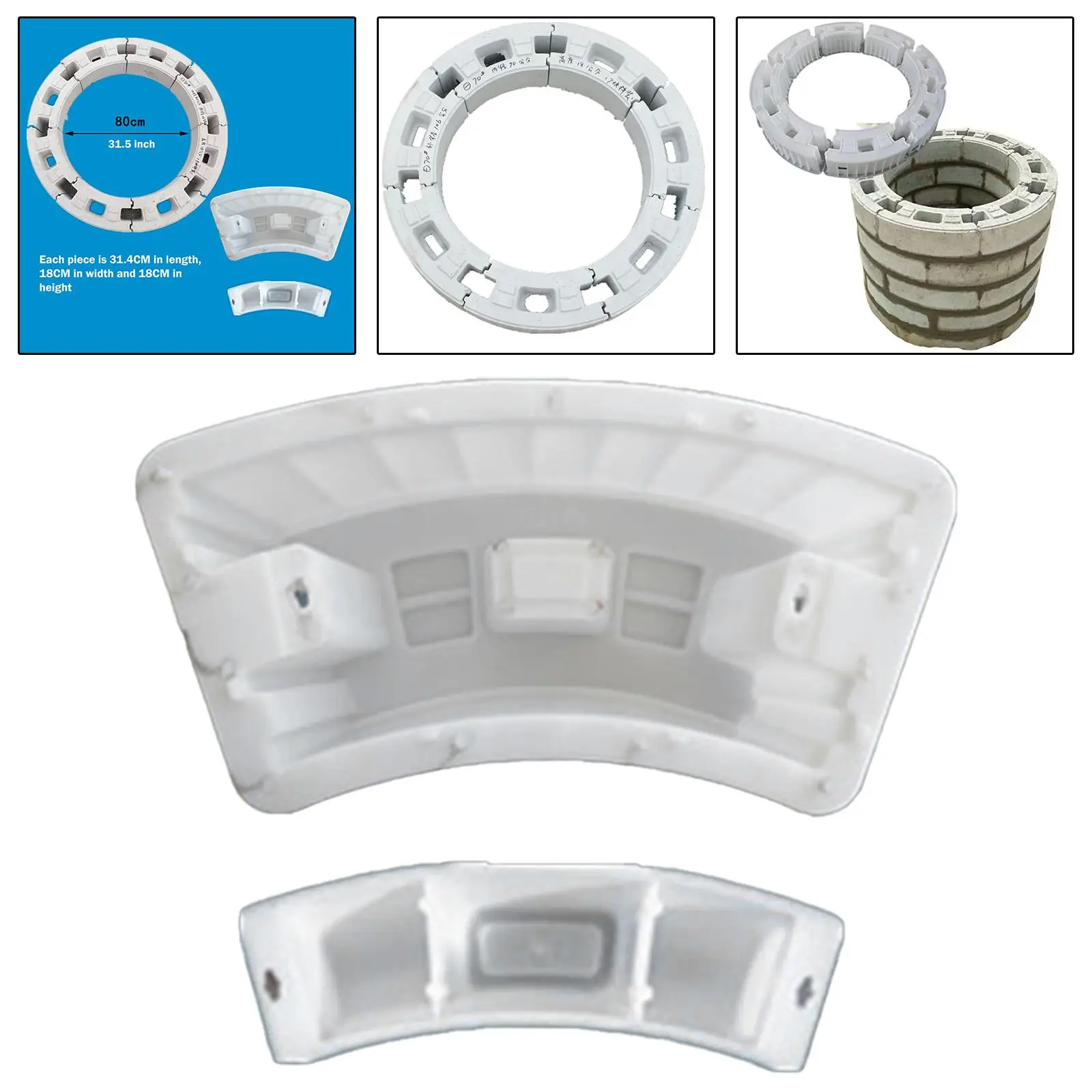 DIY Shaft Wall Circular Concrete Block Mould ABS Plastic Fence Cement Formwork Path Maker for Outdoor Garden and Landscaping Use