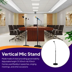 Round Base Microphone Stand Professional Wear Resistant Parts Sturdy Adjustable Height Floor Mic Stand for Stage Live Singing