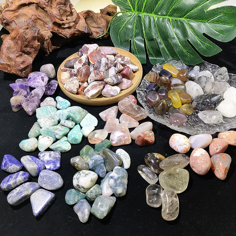 Natural Crystal Gravel Stone Healing Reiki Gems Home Decor Outdoor Garden Aquarium Fish Tank Ornament Energy Tumbled Stone