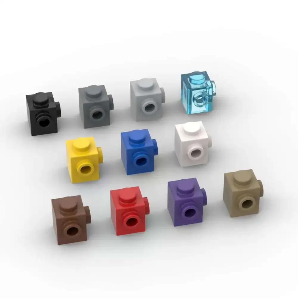 MOC 10 pièces 26604 modifié 1x1 blocs de construction Kit avec goujons sur les briques latérales idée éducative bricolage jouet enfants anniversaire enfant cadeaux