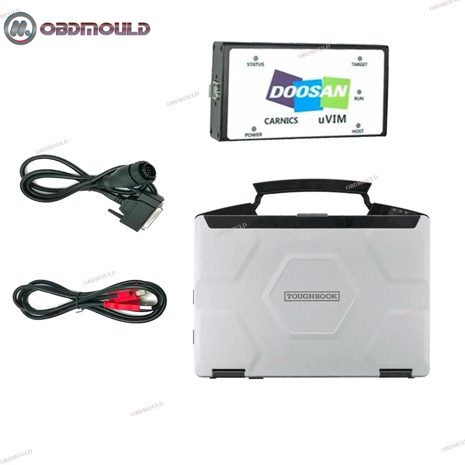 For Doosan Diagnostic Tool uvim Engine Fault Detector Interface DDT SCR DPF DCU ECU Excavator Forklift Scanner +CF54 laptop