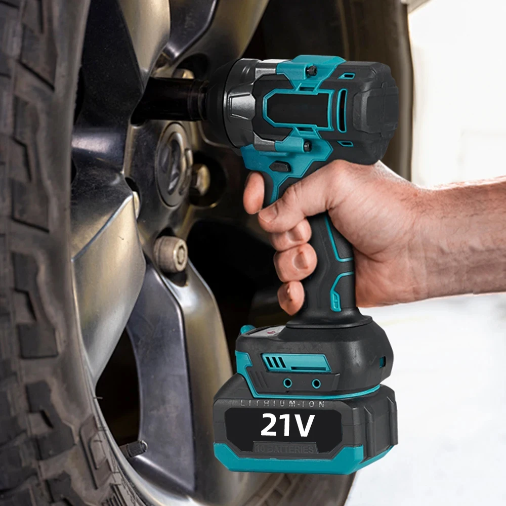 1200N.M مفتاح ربط كهربائي بدون فرشاة 5 تروس 1/2 بوصة مفك براغي لاسلكي أداة إصلاح السيارة لبطارية ماكيتا 18 فولت