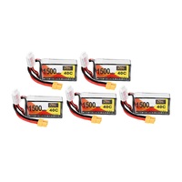 5Pcs ZOP Power 11.1V 1500mAh 40C 3S Lipo Battery XT60 Plug for Eachine Wizard X220 FPV Racing RC Drone