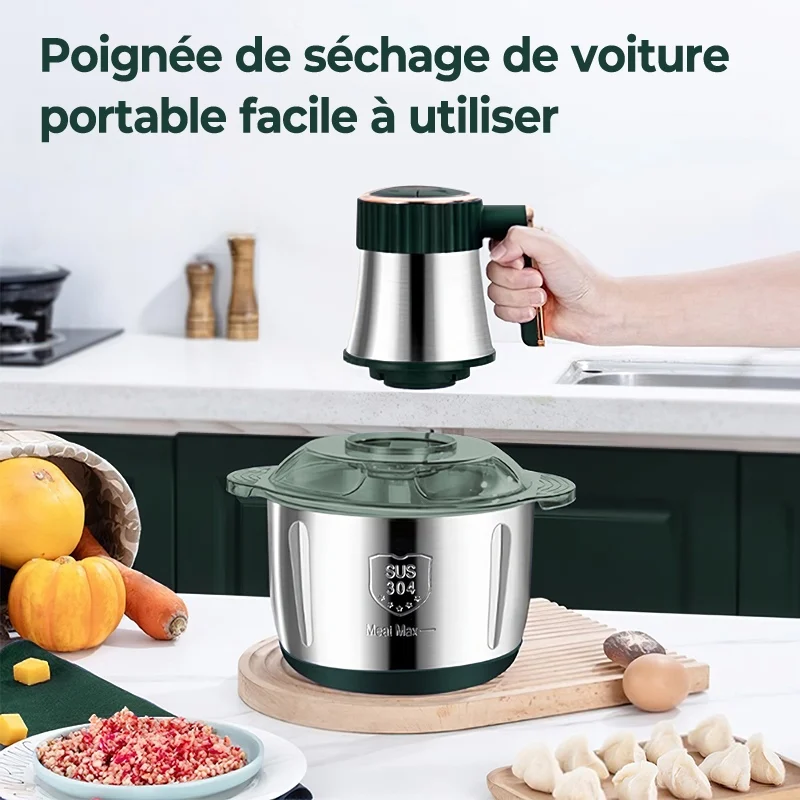Elektrische Fleischwölfe 5L Lebensmittelzerkleinerer 6S Edelstahl Multifunktionaler Gemüseschneider Prozessor Zerkleinerer Küchengeräte