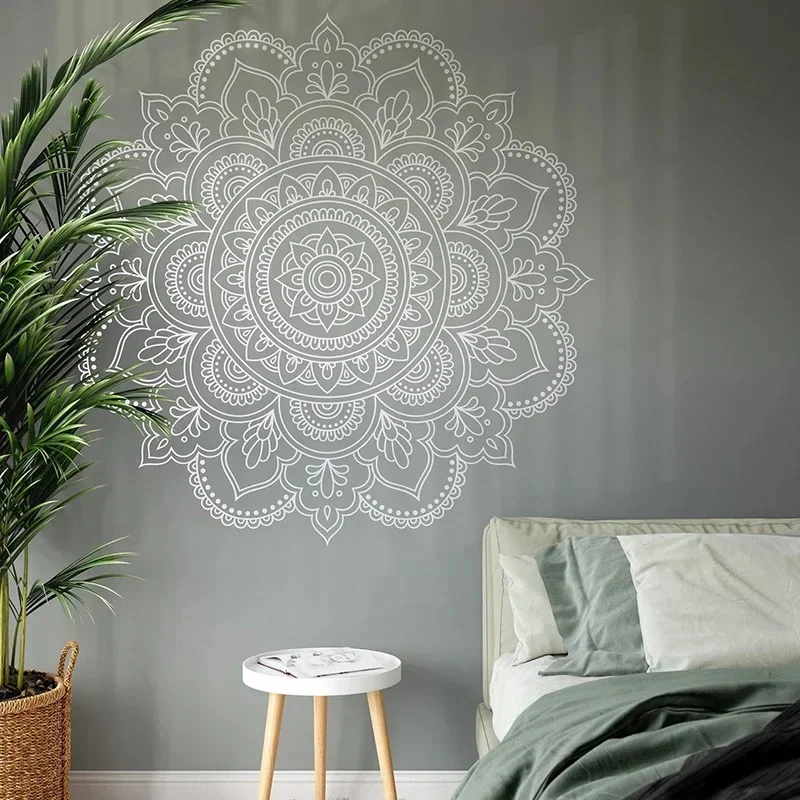 Duży rozmiar Mandala Naklejki Winylowe Dekoracje Domowe do Salonu lub Sypialni Naklejka Ścienna Winylowa Indyjska Fototapeta w Stylu Boho A871 — zdjęcie 2