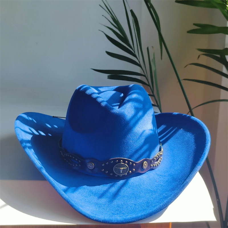 Breite Krempe Cowboyhüte für Damen, Retro Cowboyhut, Herren Jazzhut, Wildlederhut, Filzhut, Vintage Panama Sombrero Hombre – Detail 10