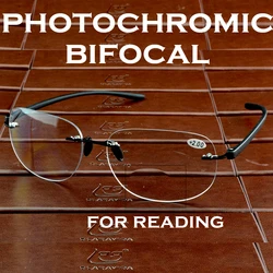 Clara Vida Space Style Rimless Photochromic Sunglasses Bifocal Reading Glasses +1 +1.5 +2 +2.5 +3 +3.5 +4