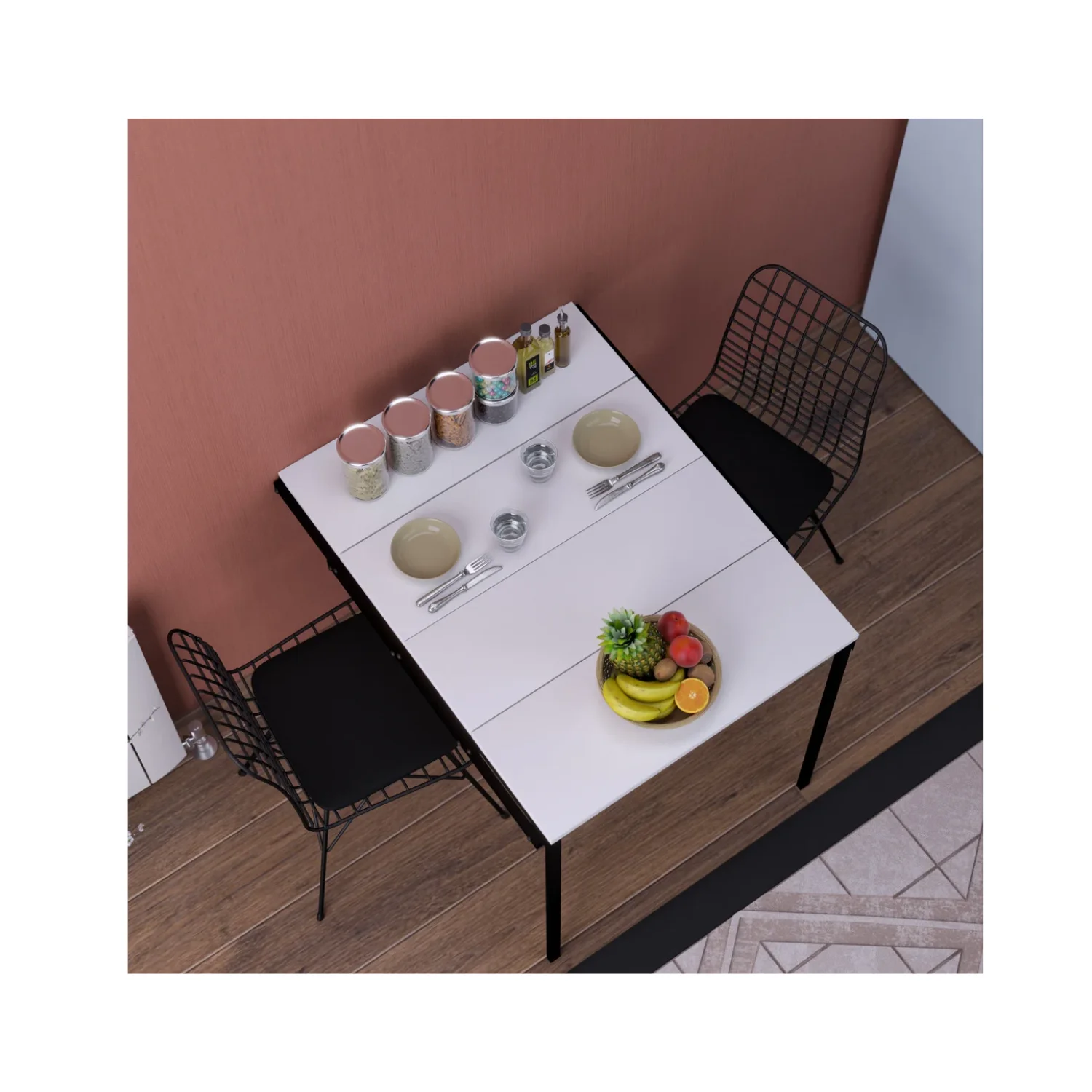 Folding Retractable Dining table Shelf Smart Stylish Home Furnishings Creative Design DIY Kitchen Decor Wall Mounted murphy desk