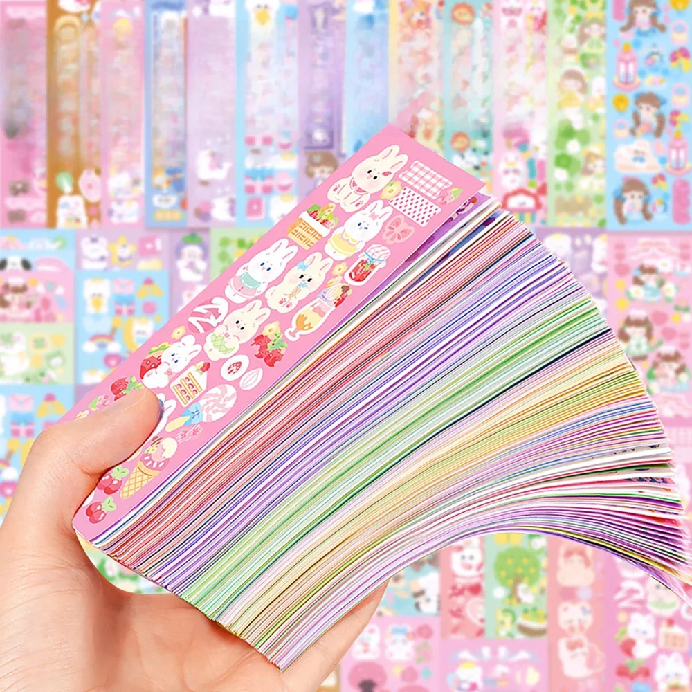 100/200 sztuk śliczne naklejki Kawaii Cartoon naklejka laserowa dla dziecka naklejka płyta DIY popularne studenci kampusu dekoracje papiernicze — zdjęcie 2